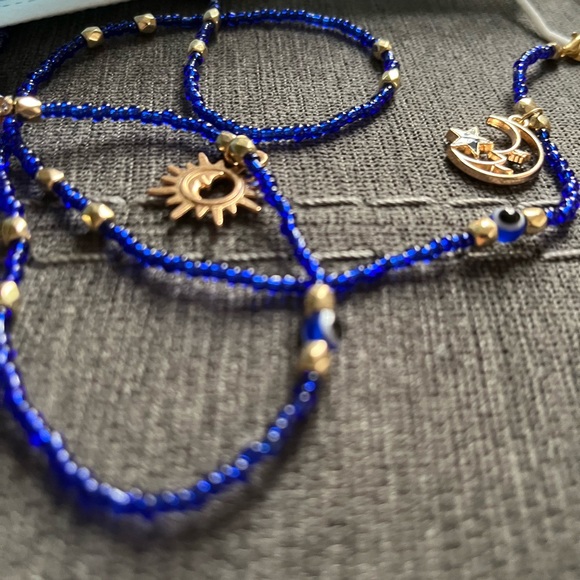 Handmade face mask holder, string bead, evil eyes, moon star & sun & moon - Picture 13 of 17